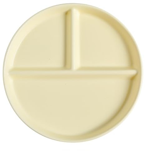OnePine delad menytallrik porslin, desserttallrik salladstallrik tallrik 3 delad keramik, diettallrik för portionskontroll, diameter: 24 cm
