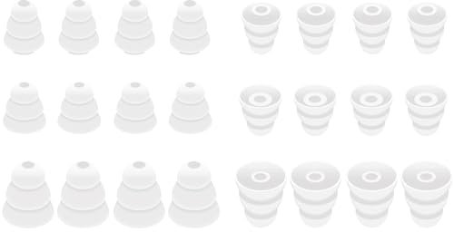 Ersatz-Ohrstöpsel, konisch, für die meisten In-Ear-Kopfhörer (Sony/Beats/AKG/KZ usw.), S/M/L, 12 Paar, Weiß (431 W)