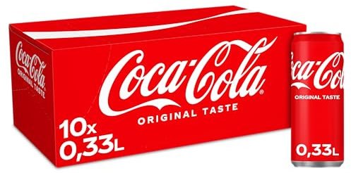Coca-Cola Classic - prickelndes Erfrischungsgetränk mit unverwechselbarem Coke-Geschmack - koffeinhaltiger Softdrink in Einweg Dosen (10 x 330 ml)