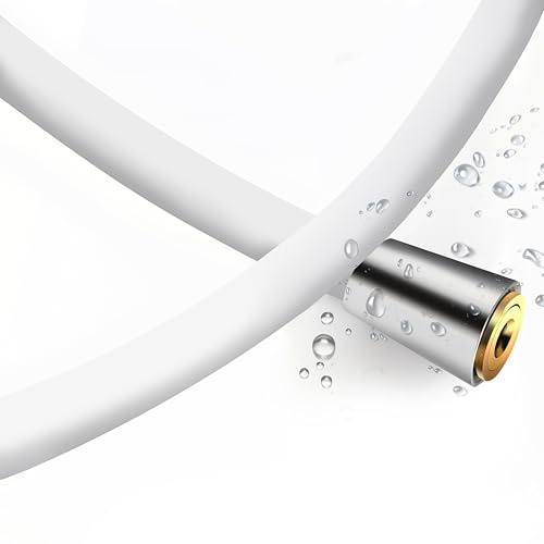 HOMEWELL Duschslang i silikon, ultramjuk och hudvänlig för dusch, handhållen duschslang designad med 360° roterande anti-vridmutter, lätt att rengöra och fri från smutsackumulering, elegant vit