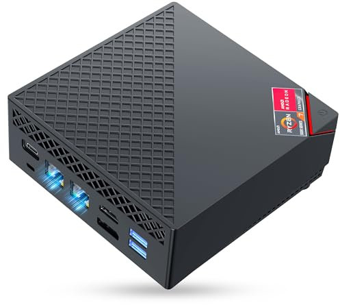 NiPoGi AM06 PRO Mini PC 32 GB RAM, АMD Ryzen 7 7730U(8C/16T, bis zu 4,5 GHz), 512 GB M.2 SSD Mini Desktop Computer W-11 Pro, WiFi 6, Dual LAN, HDMI, DP, Typ-C, 4K Triple Display für Büro/Schule/HTPC.