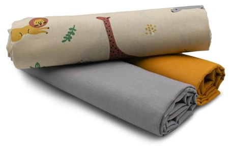 VmG-Store 1,5 m bomullstyg, set, designtyg 2 x enfärgad, färgkoordinerad, 100 % bomullsmaterialurval (söta djur set 85)