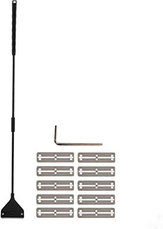 Haofy Raspador de Acuario, Herramienta de Limpieza de Peceras de Largo con 10 Cuchillas de Acero Inoxidable, para Acuarios de Agua Dulce y de Mar (Raspador de Algas Tipo A 2 en 1 62cm)