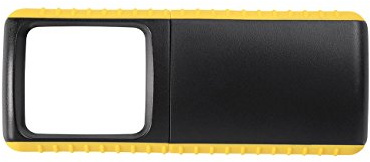 Wedo 271741505 Lupe Outdoor Rechtecklupe (mit LED Beleuchtung inklusive Batterien) schwarz/gelb