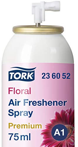 Tork 236052 Air Freshener Spray A1 / Refill Compatible with A1 Air Freshener System/Premium Room Freshener/Floral