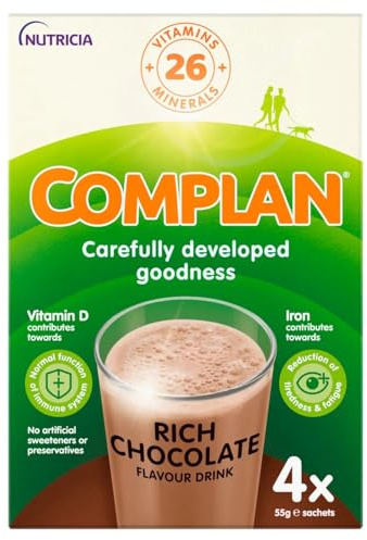 Complan Rich Chocolate Flavour Drink, 4 x 55g Sachets