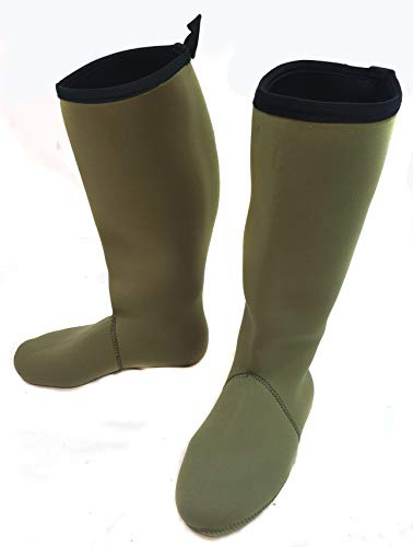 Bison NEW NEOPRENE KNEE LENGTH BOOT SOCK 4MM GREEN TAPED 8