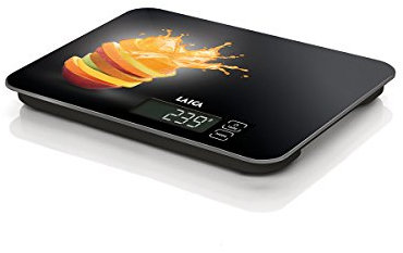 LAICA Bilancia da Cucina Elettronica – Portata Max 15 kg, Precisione 1 g, Vetro Temperato, Display LCD Reverse 6 x 2,8 cm, Tasti Touch Sensor, Batterie Incluse