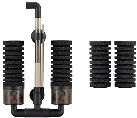 hygger Aquarium Double Sponge Filter, Comes with 2 Spare Sponges (S)