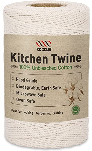 XKDOUS 476ft Butchers Cooking Twine, 100% Cotton Kitchen Twine String, 2mm Cotton for Roasting, Trussing Poultry, Baking & Crafting