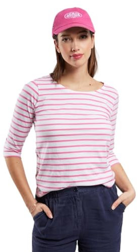 Armor Lux Damen Marinière Cap Coz Pullover, Weiß/Petunia, 38