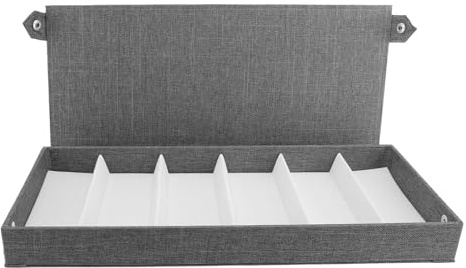 Fockety Caja Organizadora de Gafas de Sol, Caja de Gafas de Sol con 6 Ranuras, Caja de Gafas de Lino con Múltiples Ranuras, Soporte para Gafas, Organizador de Gafas, Estuche para Gafas
