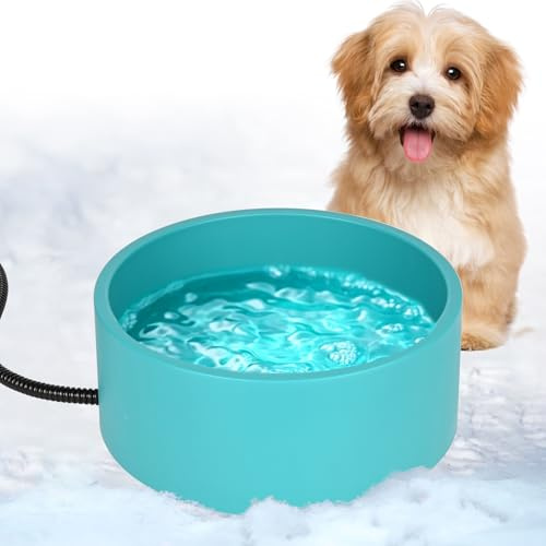Ciotola Riscaldata per Cani, Vankarr Abbeveratoio Riscaldante per Gatti/Cani/Polli/Conigli, Ciotola Acqua Riscaldata per Animali Domestici Invernali, 3.2L Antimorso
