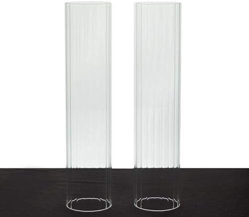 2 Clear Ribbed Candelabra Candle Holder Glass Shades Wedding Event Centerpieces Graduation Party Decorations Supplies
