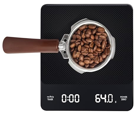 Balance de Précision pour Café Rechargeable - 3kg/0.1g avec Minuterie Intégrée | Balance à Café Électronique avec Tara Automatique et USB-C | Pour Espresso, Pour Over, Filtre & Barista