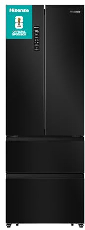 Hisense PureFlat 485 litre RF632N4AFE2 Total No Frost Multi-door American Fridge Freezer - Black - E Rated