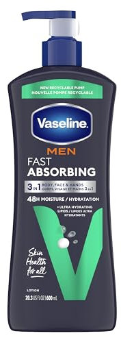 Vaseline Men Lotion, Body & Face, 24.5 oz. by UNILEVER BEAUTY (English Manual)