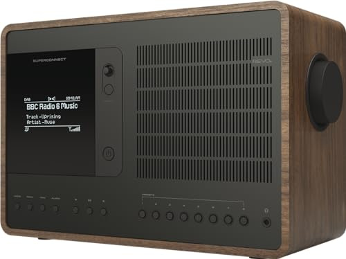 Revo SuperConnect Wireless Music System with Internet Radio, Spotify Connect, Wi-Fi, FM, and Bluetooth - Walnut/Black