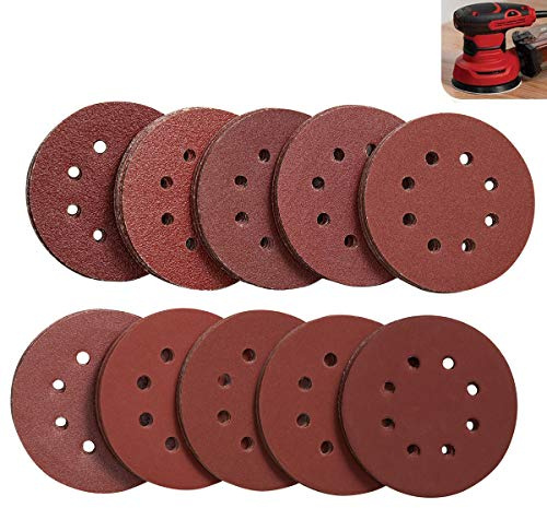 LESNIC 100PCS 125mm Hook&Loop Sanding Discs,40–800 Grit for Orbital Sander | Uniform grit provides smooth scratch-free finish for wood, metal, plastic and paint polishing