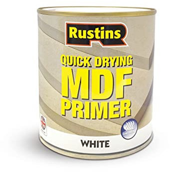 RUSTINS Quick Drying MDF White Primer 500ml-Quick-Drying, Smooth Finish Primer for Bare MDF Wood and Interior Surfaces; Excellent Adhesion; Seals and Prepares for Painting