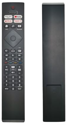 Remplacement telecommande Philips TV pour telecommande Universelle Philips Compatible avec la 32PFS6906/12 55PUS8106/12 65PUS7906/12 70PUS7956/12 75PUS7906/12