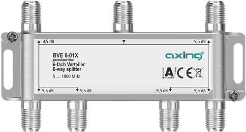 Axing BVE 6-01X 6-Fach Verteiler 9,5 dB 5-1800 MHz TV Data Internet Kabelfernsehen