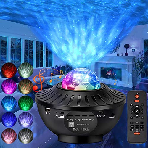 Projektor Stjärnor, LED Galaxy Tak Nattljus Barnet, Star Projektor med fjärrkontroll och Bluetooth Högtalare, Timer, Dekorativa Lampor