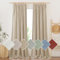 PONY DANCE Leinengardine mit Kräuselband Wohnzimmer Vorhänge Leinen 2er Set H 245 x B 140 cm Linen Curtains Halbtransparente Vorhänge Boho Gardinen Leinenoptik Kräuselband, Khaki