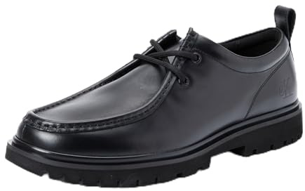Calvin Klein Náuticos Hombre Hybrid Apron Laceup Shoe Elegantes, Negro (Triple Black), 44