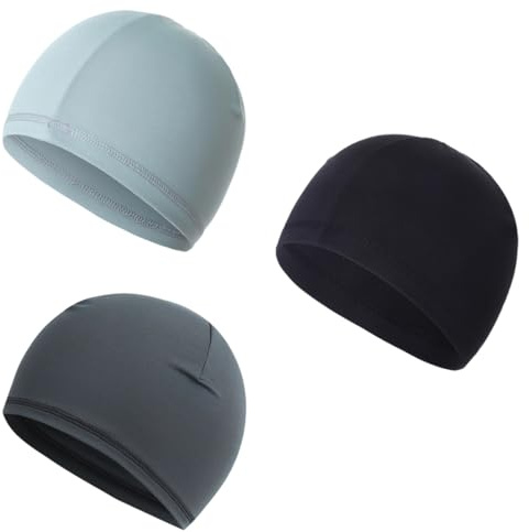 NHPY Pasamontañas para Moto de Verano en Algodón Transpirable Debajo del Casco - Gorra de Seda para Motocicleta y Ciclismo para Hombres, 3 Piezas