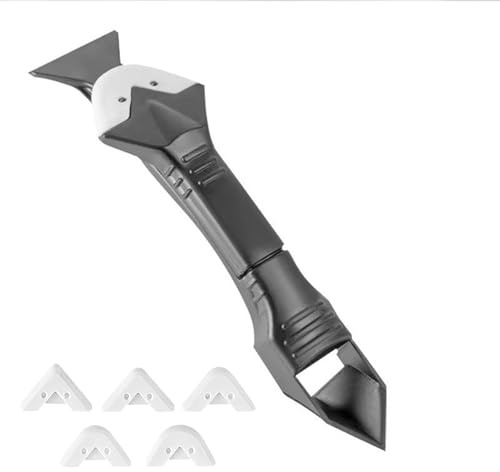 3-in-1 Caulking Silicone Remover Finishing Tool Kit,Grout Scraper and Includes 5 Replaceable Smoothing Tools,Easy Efficient Versatile Reusable Cleaning Scrapers for Kitchen,Grout Scraper, Bathroom