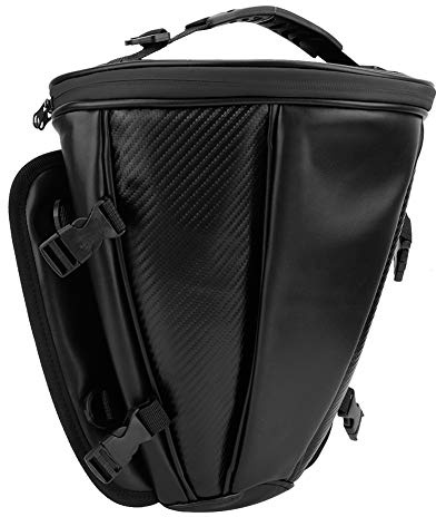 Akozon Borsa da Sella Versatile per Moto in Fibra di Carbonio - Borsa da Sella Impermeabile per la Parte Posteriore del Sedile, Ideale per Viaggi e Stoccaggio, Design Compatto con Doppia Cerniera