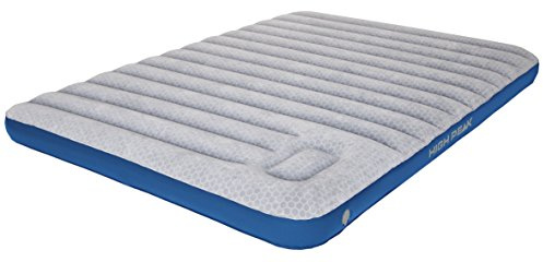High Peak Unisex Cross Beam Double extra long Luftbett, mit integrierte Fußpumpe und Anti-Rutsch Funktion, atmungsaktiv, robust, Oberseite weich, für Indoor und Outdoor, hellgrau/blau, XXL