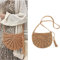 Stroh Crossbody Tasche, Stroh Tasche, korbtasche, Frau Weben Schulter Tasche, Sommer Strand Geldbörse zum Reise Täglicher, Gebrauch Beige
