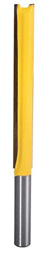 KATUR Fresa recta extra larga con mango de 1/4 pulgadas, fresa de recorte al ras con cojinete, cuchilla de recorte para fresadora de madera (longitud de la cuchilla: 76 mm)