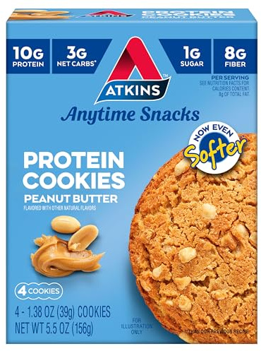 スナック、プロテインクッキー、ピーナッツバター、4個、各39g(1.3
