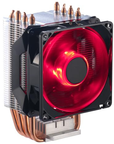 Amazon Basics Ventilateur de refroidissement pour ordinateur avec technologie Cooler Master, refroidisseur d'air pour processeur, 4 caloducs, LED RGB PWM, ailettes en aluminium