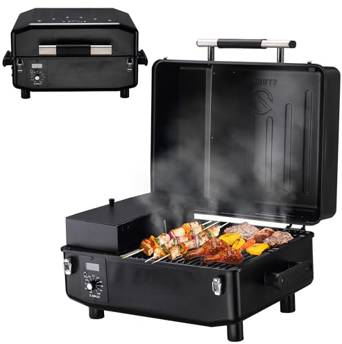 Z GRILLS 2026 200A Table Top Wood Pellet Grill, Pellet Smoker with PID V3.0 Controller, Meat Probes, 202 sq.in Cooking Area, Fit for RVs, Road Trips & Apartments