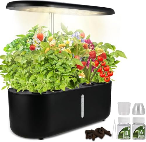 Cieex Potager Interieur Hydroponique 10 Pods Jardin Interieur avec LED Grow Light 3 Modes de Croissance Intelligents Kit Complet de Cultures Hydroponiques (Système de Culture Hydroponique)