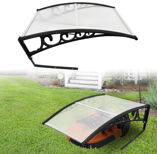 Izrielar Robot tosaerba, garage per tosaerba, robot tosaerba, robot tosaerba, 106 x 87 x 50 cm, garage per il giardino, resistente alle intemperie e protezione UV | trasparente