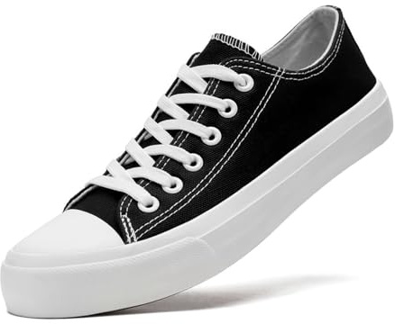 sharllen Scarpe di Tela da Donna, Unisex Lace up Low Top Trainers per Uomo Scarpe Casual Scarpe di Tela Scarpe Piatte