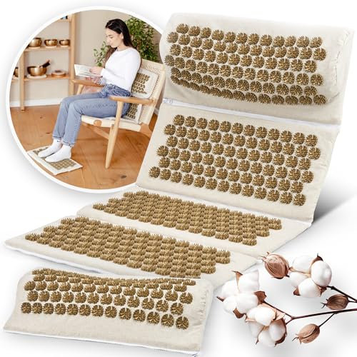 APUKI Akupressurmatte Akupunktur Matte [ Stachelmatte ] - | Akupressur - Acupressure Mat Acupuncture Faszienmatte - Beliebig kombinierbar für Fokus auf Lendenwirbel, Wirbelsäule und mehr inkl. Kissen