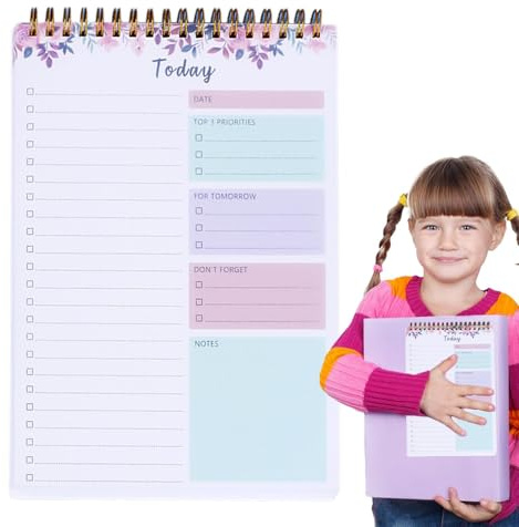 Bloc-notes de planification quotidienne, 52 feuilles de bloc-notes, listes de notes, bloc-notes, bloc-notes, organiseur de liste de contrôle, rappel quotidien portable pour les vacances et le shopping