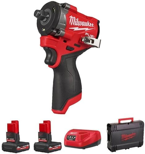 Milwaukee M12FCIWF12G3-502X 12v Fuel 1/2 Compact Impact Wrench Kit - 2 x 5.0ah High Output Batteries