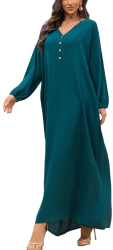 YouKD Vestido largo de caftán para mujer, maxi vestido estilo bohemio para traje de baño de playa, batas de cobertura, talla única, ropa de estar por casa, Altoa única