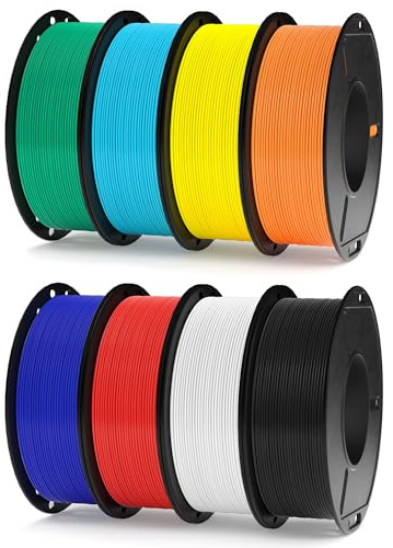 ELEGOO Pack de 8 Bobines de Filament PLA+ 250g 1,75 mm, 8 Couleurs de Filaments pour Imprimante 3D Précision Dimensionnelle +/- 0,02 mm, 8 Bobines de 250g, Multicolore 1