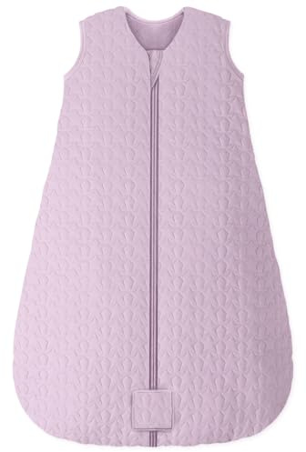Unnivoll Saco De Dormir Bebe Invierno 6-12 Meses, Saco Dormir Bebe TOG 2.5, Tela 100% Algodón, Súper Cálido para Unisex Niños Y Niñas 66-72cm Morado