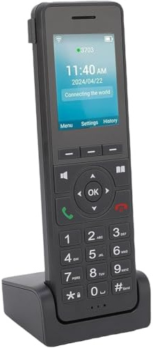 Fangxuee Teléfono Inalámbrico de Red con Pantalla A Color de 2,4 Pulgadas, Teléfono de Escritorio VoIP con Doble SIM y WiFi Bluetooth para Comunicación en Casa y Oficina.