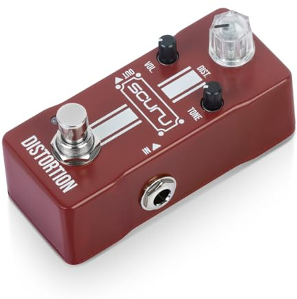 Effetti di distorsione della chitarra Pedal Mini Amplificati Amps Dynamic Response Vero Bypass Dist Vol Controlli di tono per chitarristi elettrici in lega di alluminio rosso 9,5