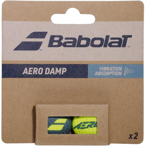 Babolat Aero Damp x2 Tennis-Vibrationsdämpfer (Grau/Grün/Gelb)